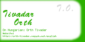 tivadar orth business card